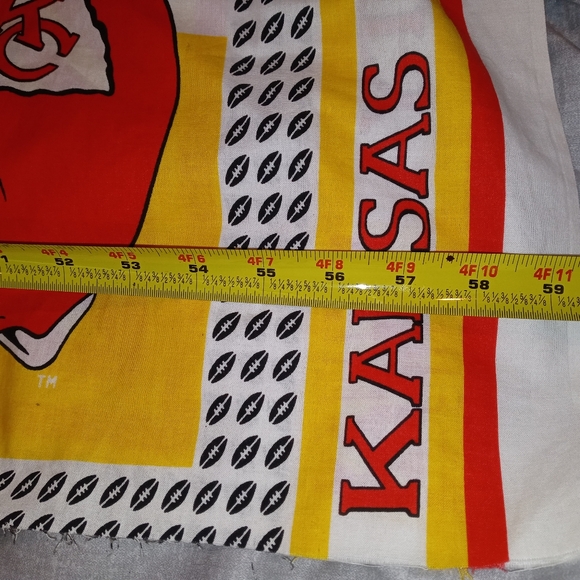 Classic 1990's Kansas City Chiefs Fabric 13feet long 10feet wide... - Picture 7 of 9